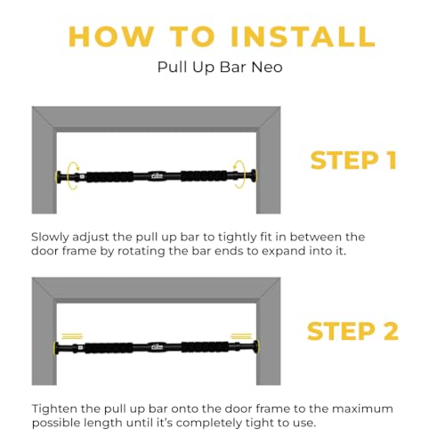 Pull Up Bar Doorway Adjustable Length (63cm-95cm) Hanging Rod Chin Up Bar for Home Workout with Bubble Meter | Door Pullup Exercise Equipment Hanging Rod Capacity 200Kg (1 Year Warranty) 7 41bQdgU4m6L