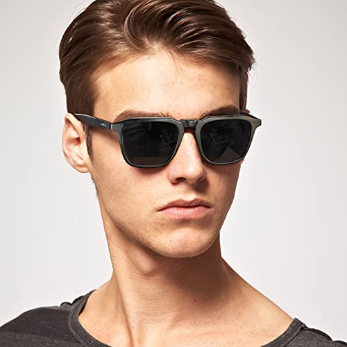 AVAWAY Men's Acetate Polarized Sunglasses UV 400 Protection Bold Shape Rectangle Frame Wide Arm Category 3 Sun Shades Sunnies2
