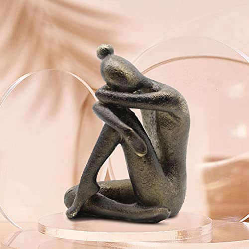 Lukitas Unique Decorative Girl Thinker Bookends, Home Office Books Shelves Stoppers Holder, Nonskid Book Stoppers, Creative Desktop Ornaments For Study Room Hotel Office Shelves, Resin, 1Pair/2Piece #TOP6