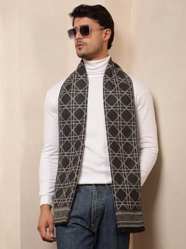 Image of Ravaiyaa - Attitude is everything Men's Reversible Stripe Pattern Winter Wool Scarf, Muffler 72 inchx12 inch Inch