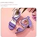 PANDANINJIA Girls Heels Toddler Kids Dress Shoes Ankle Strap Sandals Wedding Party Dany Flower Girl Shoes(Purple Suede, 5 M US Big Kid)
