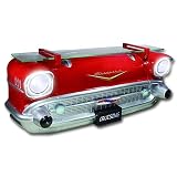 SUNBELTGIFTS 1957 Chevy Bel Air Car Floating Shelf, Red, Working LED Headlights 3 AA Batteries, 20.0