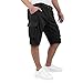 Produktbild Indicode Kjeld Herren Cargoshorts mit 6 Taschen inkl. Stoffgürtel aus 100% Baumwolle | Kurze Hose Bermuda Sommer Herrenshorts Short Men Pants Cargohose kurz Sommerhose für Männer (L, Black)