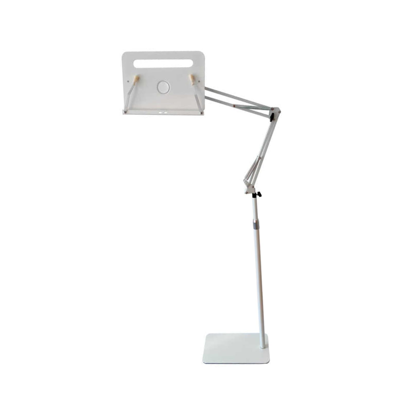 Soporte For Libros De Suelo Resistente Con Clips De Página, Soporte De Lectura De Ángulo Ajustable, Soporte De Podio Multiusos Plegable, Carga De 5kg(White,L-175cm)