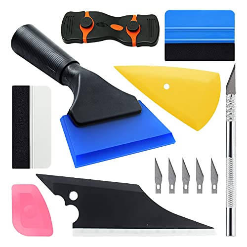LEADRISE Vehicle Window Tint Tool kit Car Window Tint Application Kit, 8 Pcs Vehicle Glass Protective Film Installing Tool Squeegee Auto Vinyl Wrap Installation Kit Squeegee for Vinyl (8)