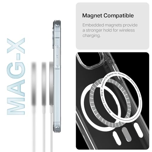 Image of KAPAVER Mag-X Back Cover Case Compatible with iPhone 15 Plus (TPU+PC) (Clear)