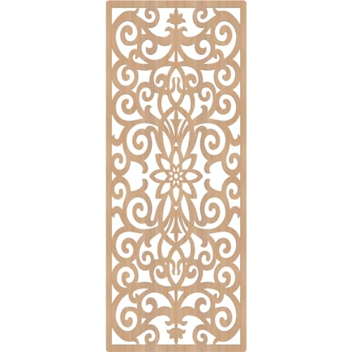 Image of Buel Decorative Pierced Fretwork Wood Wall Panels, 33 3 /8 inchW x 84 3 /8 inchH x 3 /8 inchT, Hickory