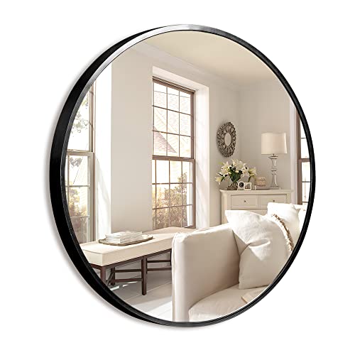 Espejo Redondo de Pared NeuType 30x30 pulgadas Negro