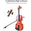 Simulated Violin for Beginners, Acoustic Violin Kit, Musical Instrument, Exquisite Workmanship, Performance Props, Gifts, Adjustable Strings, Light Brown