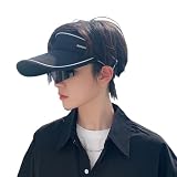 [ZVCXOE] サンバイザー メンズ UVカット ゴルフ バイザー つば広 小顔効果 メガネが付属しています 紫外線対策 冷感 通気 吸汗速乾 飛ばない 日焼け防止 サイズ調整 軽量 旅行 ビーチ ゴルフ スポーツ 自転車 ブラック