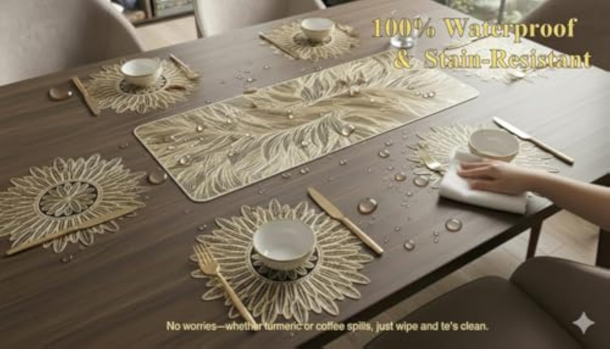 Combo Table Mat and Table Runner Set for Dining Table