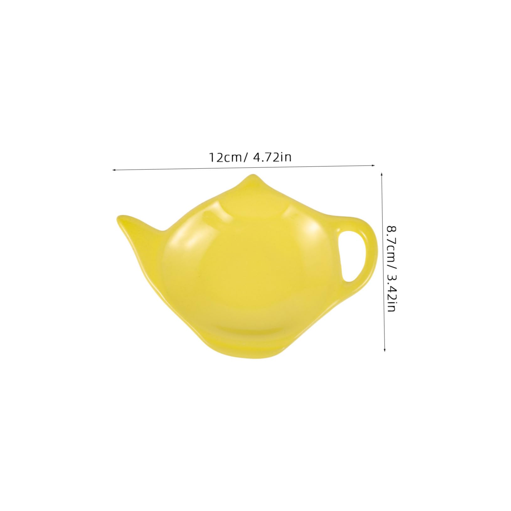 DECHOUS Teapot Shaped Ceramic Tea Bag Holder and Dipping Dish Plate for Snacks Easy to Clean with Smooth Edges for Afternoon Tea