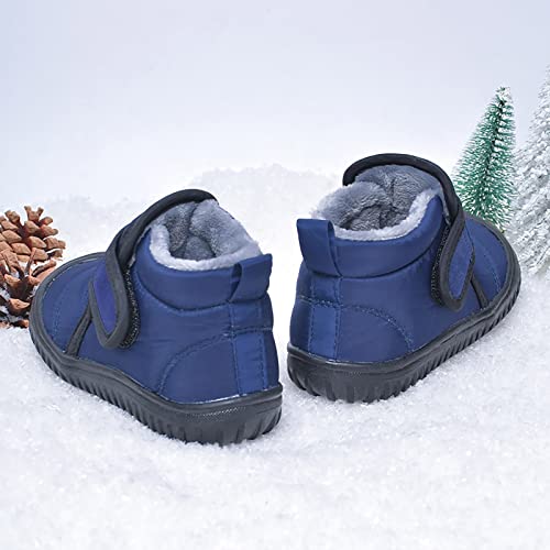 Botas de neve de inverno para meninos e meninas, sapatos falsos para bebês, com gancho e forro térmi