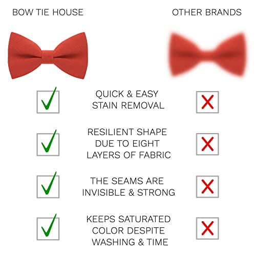 Image of Bow Tie House Mens Bowties Pre-tied Shape Clip on Bowtie Solid Men Formal Wear for kids, baby boys, toddler any age bow ties