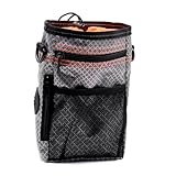 Training Treat Pouch Oxford Large Capacity Food Storage Pouch Drawstring Closure Multi-Pockets and Detachable Strap for Outdoor Activities Grey