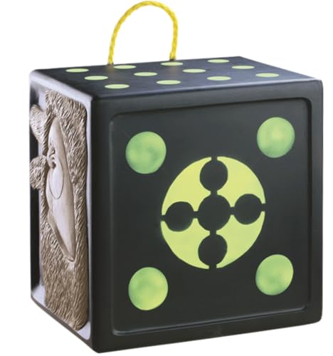 Rinehart RhinoBlock Target | 6-Sided Block Archery Target with High-Visibility Dots | Broadhead Compatible | Durable Self-Healing Foam | Made in USA