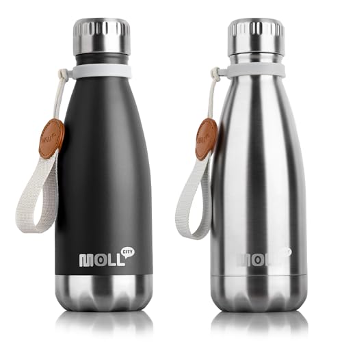 Image of 12 oz Leak Proof Kids Stainless Steel Insulated Water Bottle, Black-Silver