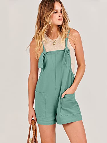 Anrabess Women's Short Overalls Summer Outfits Casual Adjustable Strap Loose Short Bib Overalls Jumpsuit Rompers 2023 Fashion Clothes A911-Hulan-M #TOP2