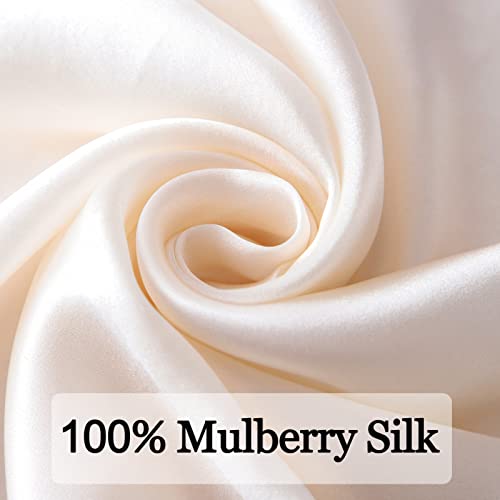 Ciormis 100% Silk Scarfs-21 x 21 small Champagne Pure silk Headband Scarf for Women Hairband (Style 6-New Champagne)2