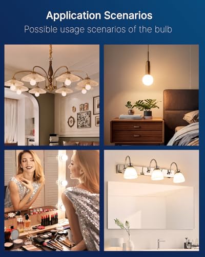 Image of FLSNT G25 LED Globe Bulb, 40W Equivalent 400 Lumens, White Glass 2700K Soft White, Dimmable, E26 Base, CRI90+, for Bathroom Vanity & Mirror Lighting, UL Listed, 6 Pack
