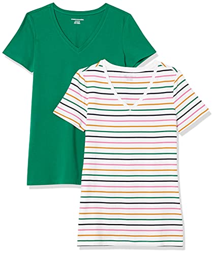 Image of Amazon Essentials Women's Regular-Fit Short-Sleeve V-Neck T-Shirt, Multipacks