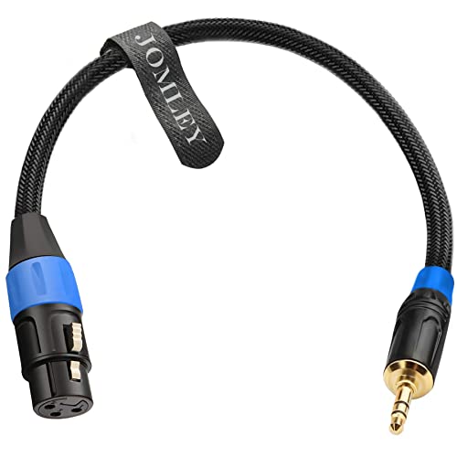 JOMLEY XLR to 3.5mm Jack Cable, Balanced XLR Female to 3.5mm Mini Jack Adapter Micphone Cable for Condenser Microphone - 0.3m
