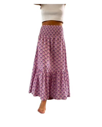 Jupe maxi de plage ample et fluide avec ceinture élastique confortable