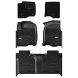 3W Floor Mats & Front Carpet Fit for 2019-2025 2026 Chevy Silverado/GMC Sierra Denali 1500 & 2020-2026 GMC Sierra 2500HD/3500HD Crew Cab, TPE All Weather Accessories 2 Rows Full Set Car Mats