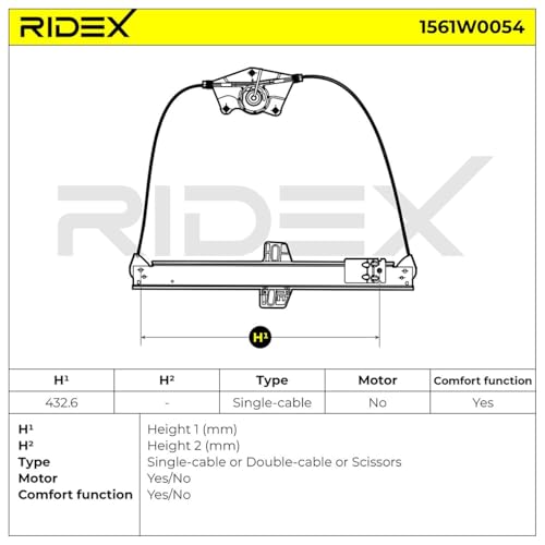 Elevalunas eléctrico izquierdo RIDEX para reparar la ventanilla de tu Audi A4 B7 Avant 6