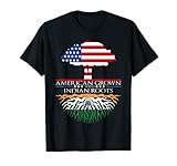 Indian Roots American Grown Tree Flag USA India Asian T-Shirt