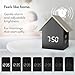 Driini Digital House Shaped Alarm Clock with Temperature Display (Dark Wood) – Modern Aesthetic with Cute Cube Frame and White LED Dimmer - Perfect Small Desk Clock for Bedside Table or Bedroom Mantle