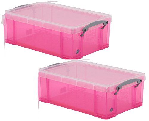 Really Useful Storage Box 9 Litre Pack of 2 - Color: Pink