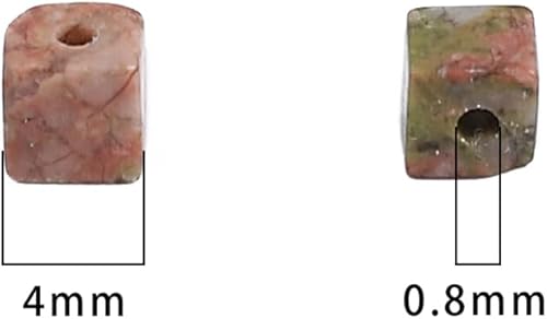 Miniatura 2 de BEADIA Cuentas espaciadoras de cubo de unakita natural de 0.157 in, cuentas de piedra cuadradas sueltas para hacer joyas, 15.0 inhebra