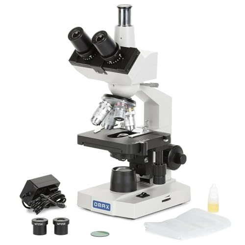 Image of OMAX - 40X-2500X LED Digital Trinocular Lab Compound Microscope with USB Camera and Mechanical Stage - M83EZ-C03S