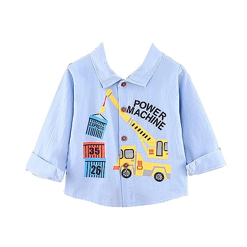 Toddler Valentine's Day Tops 3 to 8 Years Kids Baby Boys Summer Blouse Casual Loog Sleeves Blouse Doll Collar