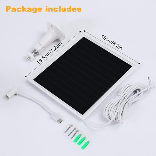Image of Solar Panel Charger for Ring Camera, Compatible with Ri ng Stick Up Cam Battery, Ring Spotlight Plus /Pro Battery,Waterproof, 5V 6W Fast Charging