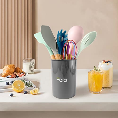 Kitchen Utensils Set - 12 Pieces Silicone With Wooden Handle Non-Stick Kitchen Gadgets Bpa-Free, Non-Toxic And Odorless #TOP2