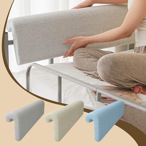 Image of Bed Hanging Headboard Pillow Modern Bedside Pillow Ergonomic Removable Cover Light Gray