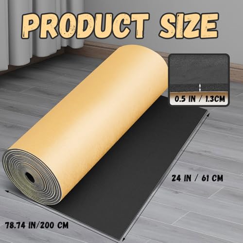 Image of Pangda 1 Piece 78 x 24 x 1 /2 Inch Extra Large Marine Foam Roll Closed Cell Rubber with Adhesive Insulation Sheets Lightweight Single Sided Tape Water Weather Resistant for Craft