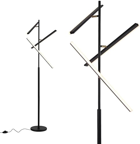 Lámpara de pie moderna, lámpara de pie LED regulable, lámpara de pie lineal de esquina de 68 pulgadas con 3 luces para dormitorio, lectura, sala de