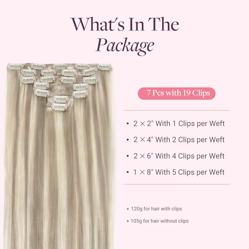 Image of GOO GOO Clip in Hair Extensions Real Human Hair Blonde Remy Extensions