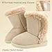 Moceen Baby Toddler Boys Girls Winter Boots Lightweight Soft Fur Lining Fashion Easy On Snow Boots for Kids Size 13 Little Kid 8207 Khaki