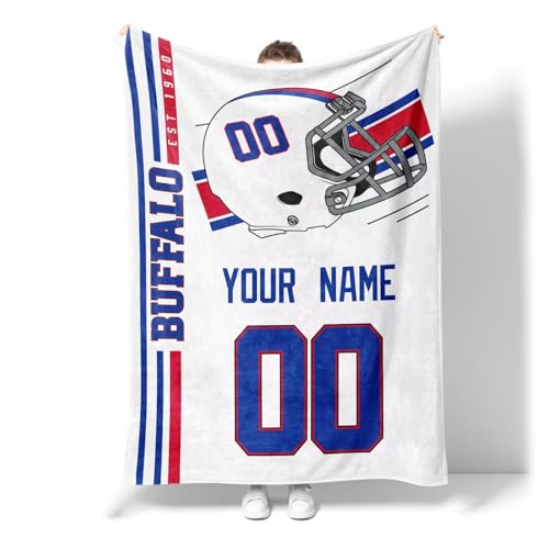 Image of Buffalo Throw Blanket Custom Name and Number Personalized Gifts for Men and Women