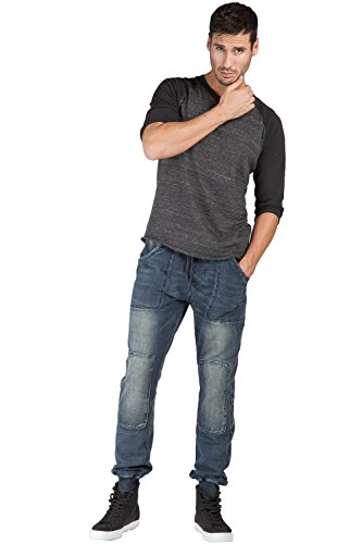 Level 7 Men's Premium Knit Denim Jogger Jeans Drop Crotch4