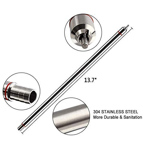 Luckeg Beer Bottle Filler Set - 13.7" Stainless Steel Spring Loaded Beer Bottle Wand With Plastic Bottling Spigot And Filler Cleaning Brush For Home Brewing Wine Making Beer Bottling #TOP1