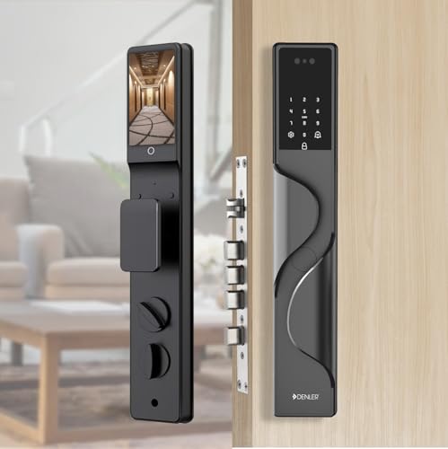 Image of Denler FLv10 9-in-1 Smart Door Lock | Alexa Voice Unlock | 3D Face ID | RF Remote | Fingerprint | IP65 Waterproof | Wi-Fi App | Card | PIN | Key | 5 Year Warranty