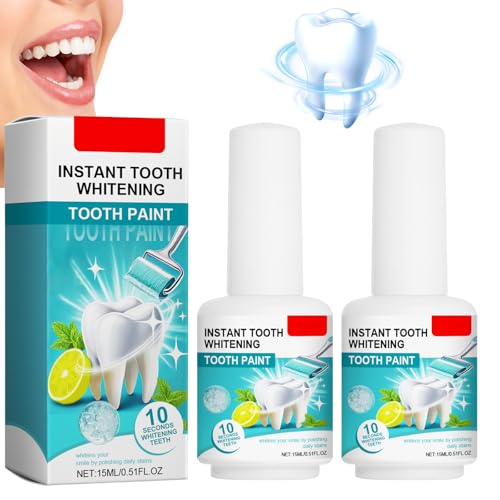 Lot de 2 laques dentaires blanchissantes blanchissantes - Parfum frais - Gel de blanchiment des dents