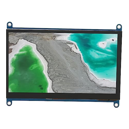 Kapazitiver 7-Zoll-IPS-LCD-Touchscreen, 1024 X 600 HDMI-Monitor mit Zwei Lautsprechern, für RasPi 4 3 2 1 PC-TV, für Laptop-PC, für Ubuntu, für Kali, für Retropie (Bildschirmmodul und Kabel)
