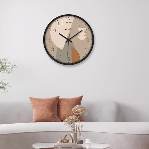 Image of Olive Tree Wall Clock 12 inch Silent Quartz Decorative Multicoloured Wall Clock Non-Ticking Classic Clock Battery Operated Round Easy to Read for Room /Home /Kitchen /Bedroom /Office /School - 9045