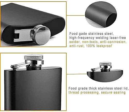 Image of Hip Flask with 2 Shot Glasses + Funnel,for Men and Women Perfect for Christmas and Holidays Hip Flask for Liquor or Wine Whiskey Alcohol Drinks Holder Pocket Bottle